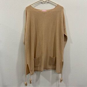 Lilly Pulitzer Sweater S Coolmax Drmara Crochet Tassel Long Sleeve Lightweigh